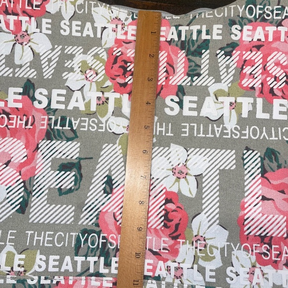 Robin Ruth The City Of Seattle Canvas Hobo Tote Shoulder Handbag Floral Zip - Picture 4 of 9